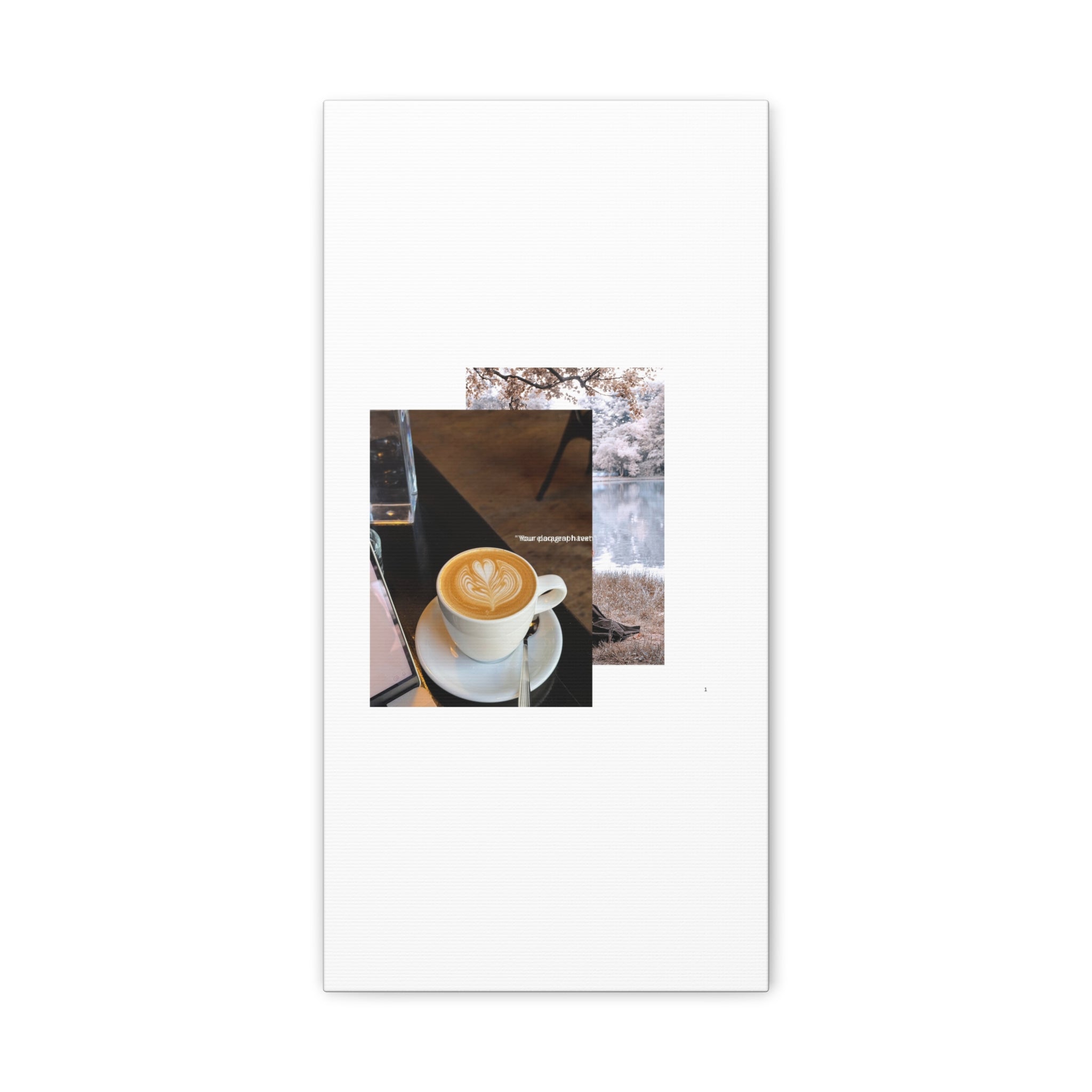 Latte &amp; Landscape Matte Canvas Wall Art — Coffee Shop Photo Collage