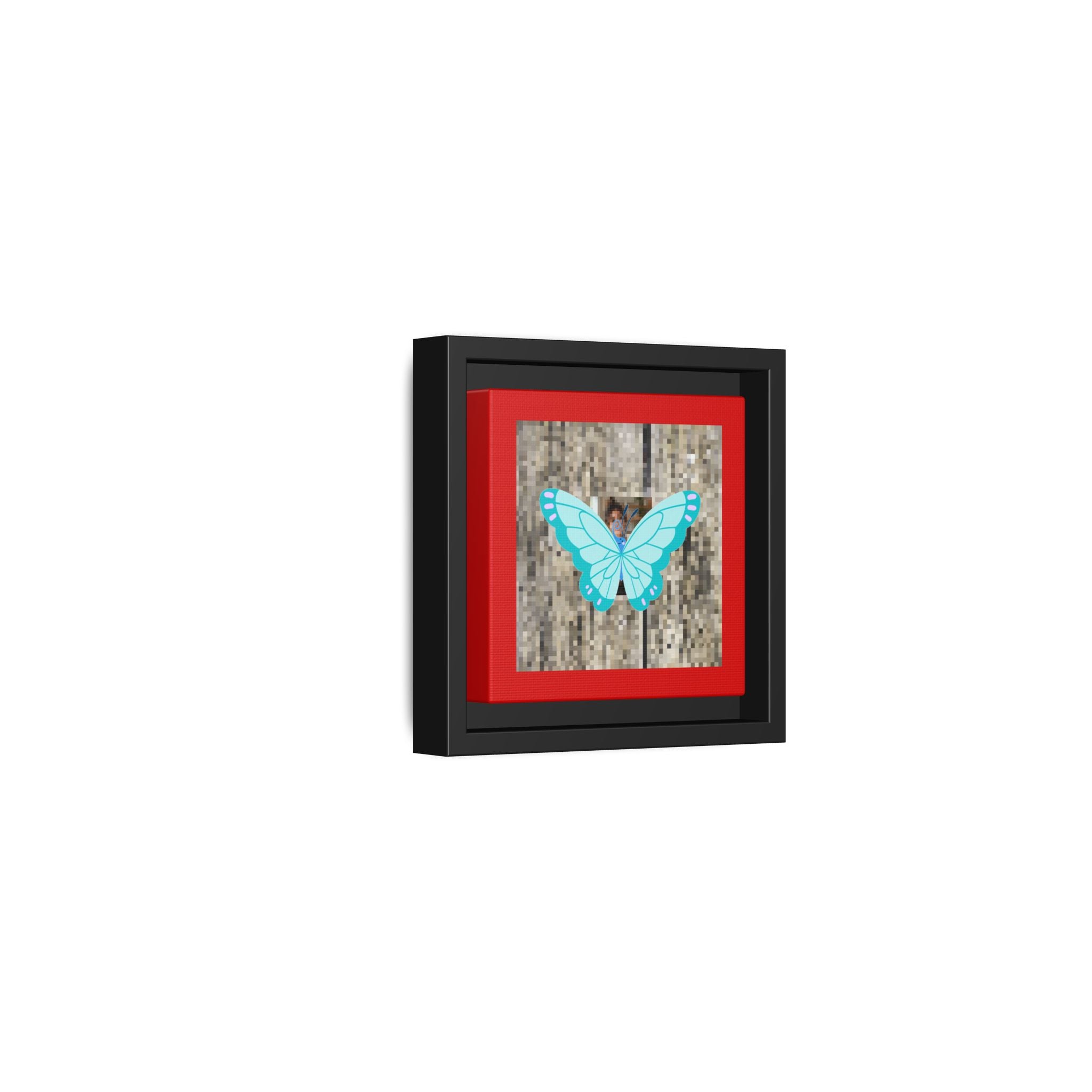 Blue Butterfly Framed Canvas Art – Matte Multi‑Color Wall Print