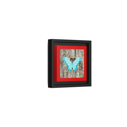 Blue Butterfly Framed Canvas Art – Matte Multi‑Color Wall Print