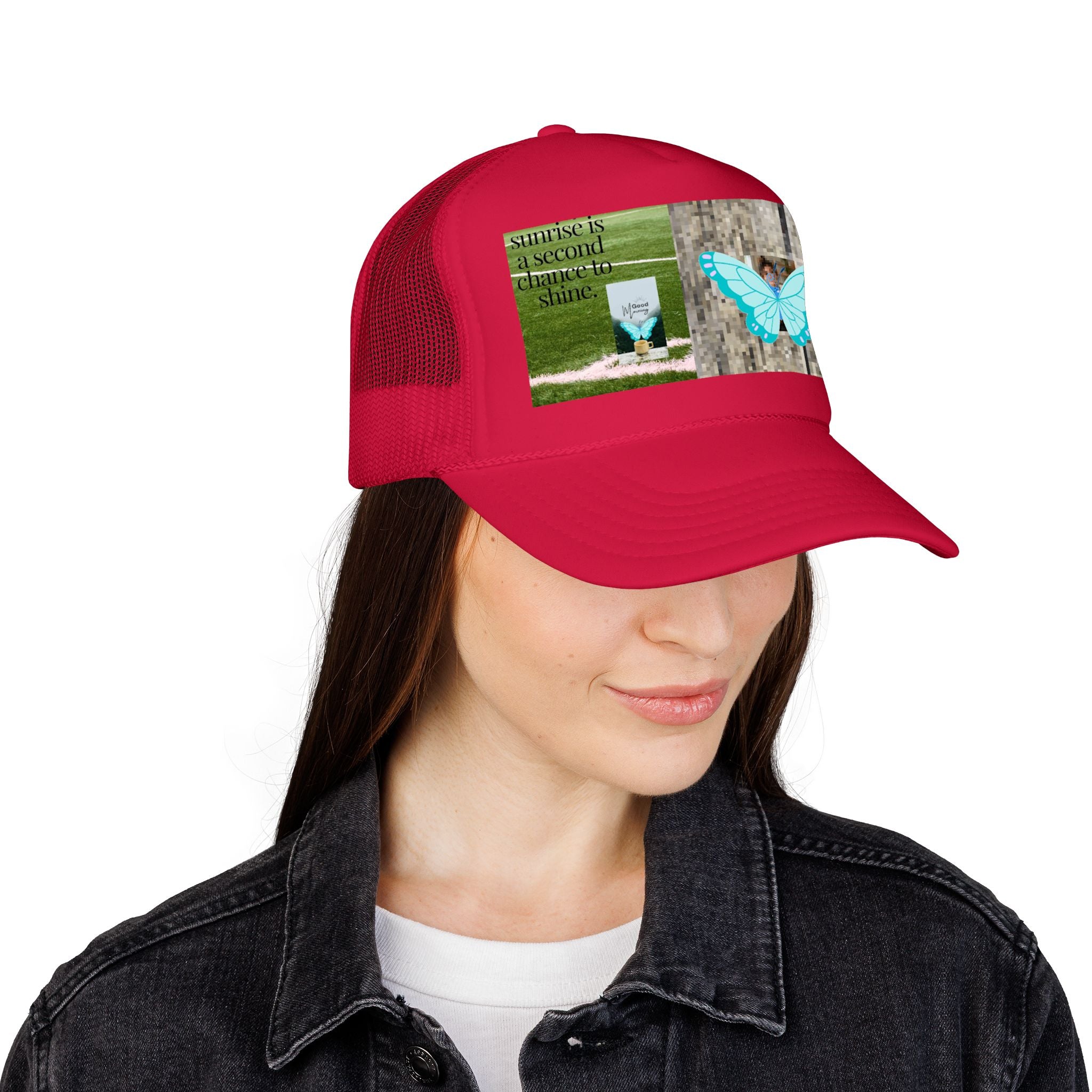 Butterfly Memorial Trucker Hat — In Loving Memory Grave Marker Cap