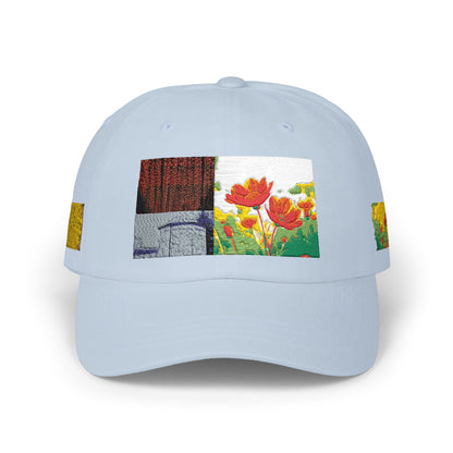 Floral Patch Dad Cap — Colorful Poppy Garden Embroidered Baseball Hat