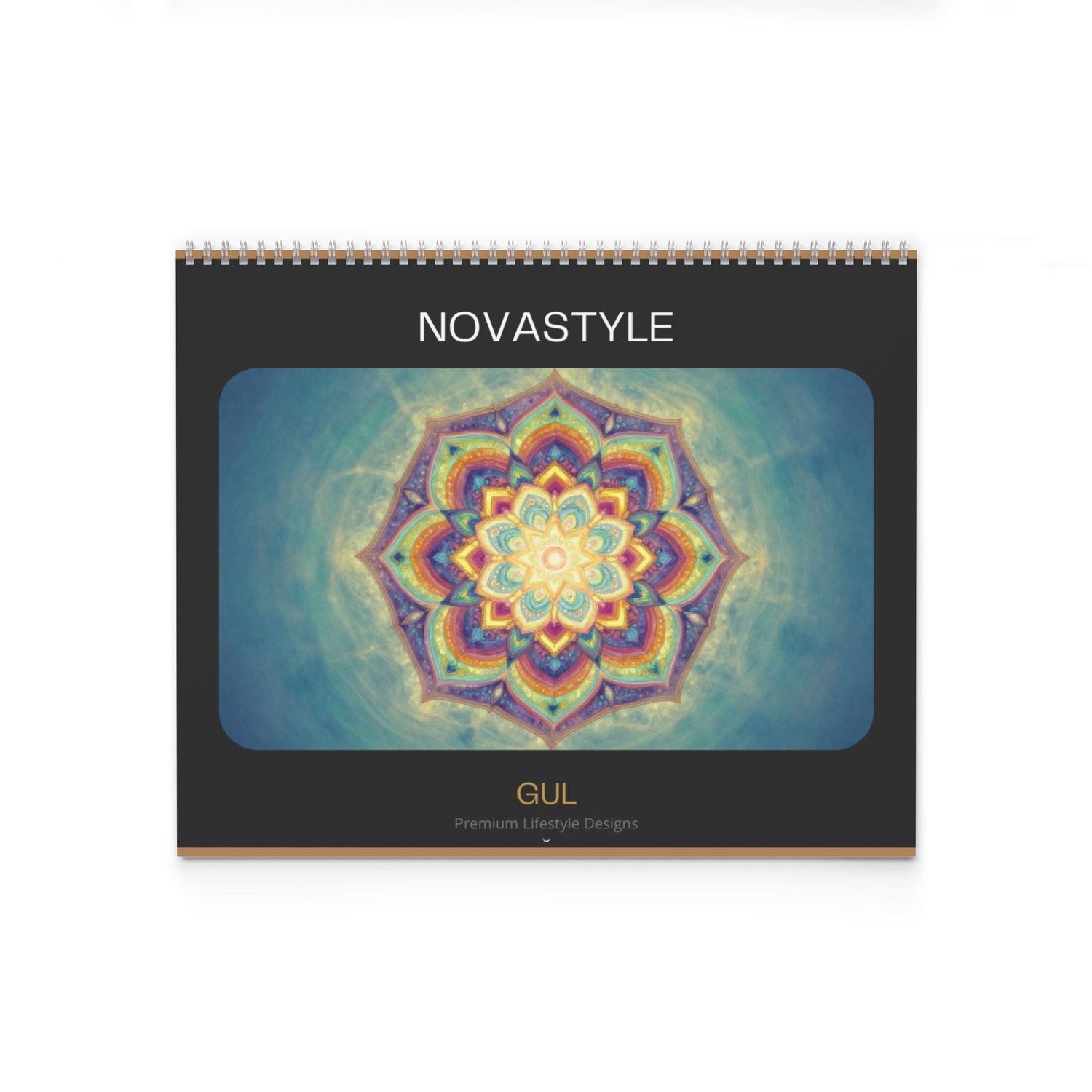 Mandala &amp; Nature Wall Calendar — 12‑Month Artistic Spiral Calendar with Kaleidoscope Art, Aurora &amp; Vintage Keys