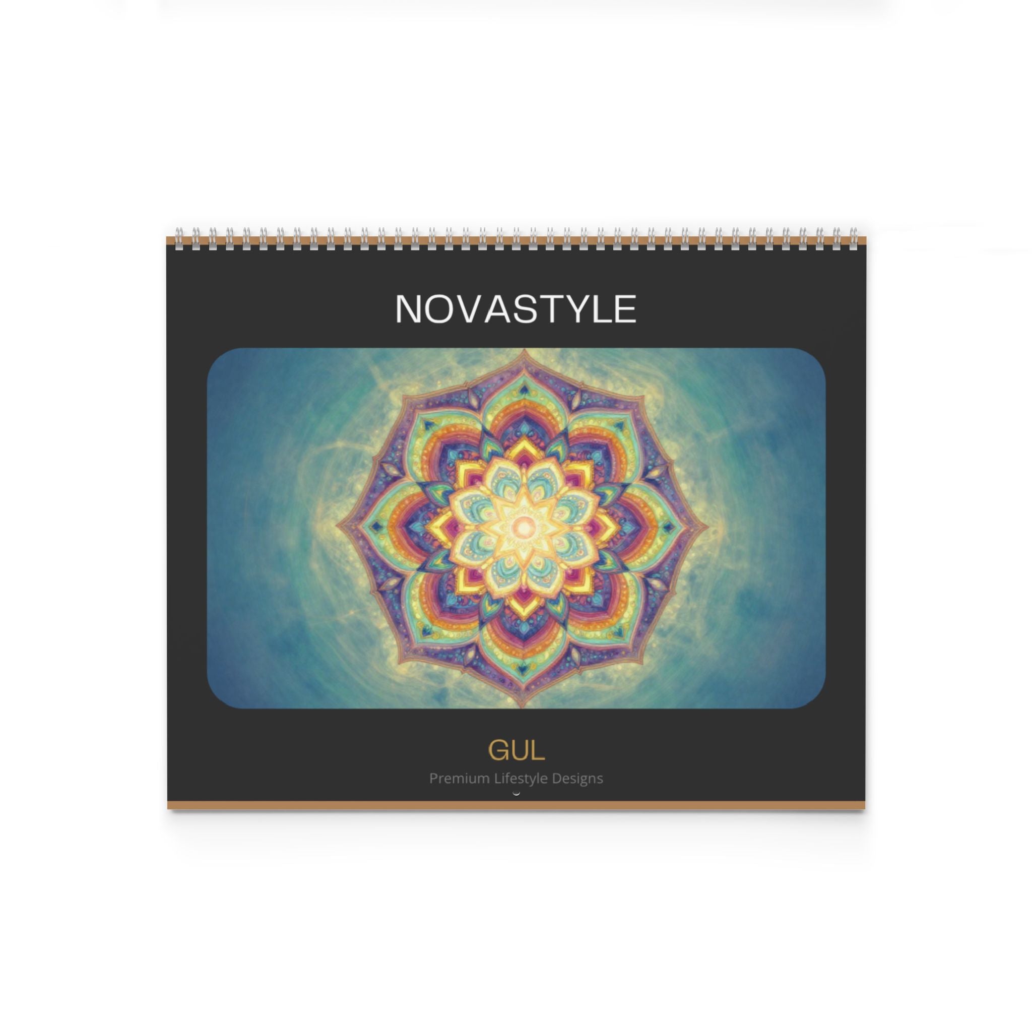 Mandala &amp; Nature Wall Calendar — 12‑Month Artistic Spiral Calendar with Kaleidoscope Art, Aurora &amp; Vintage Keys