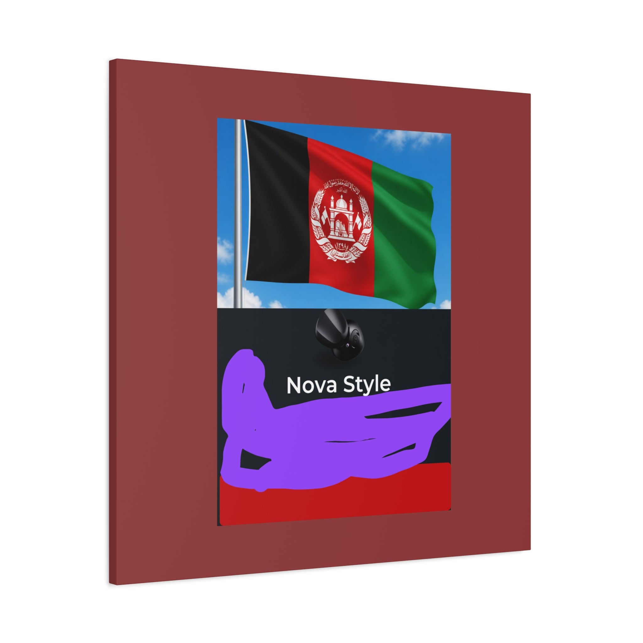Afghan Flag Matte Canvas Print — Stretched 1.25" Wall Art