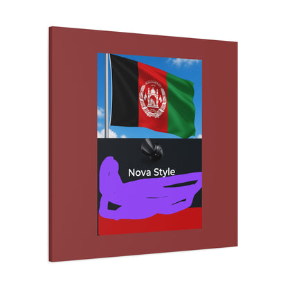 Afghan Flag Matte Canvas Print — Stretched 1.25" Wall Art