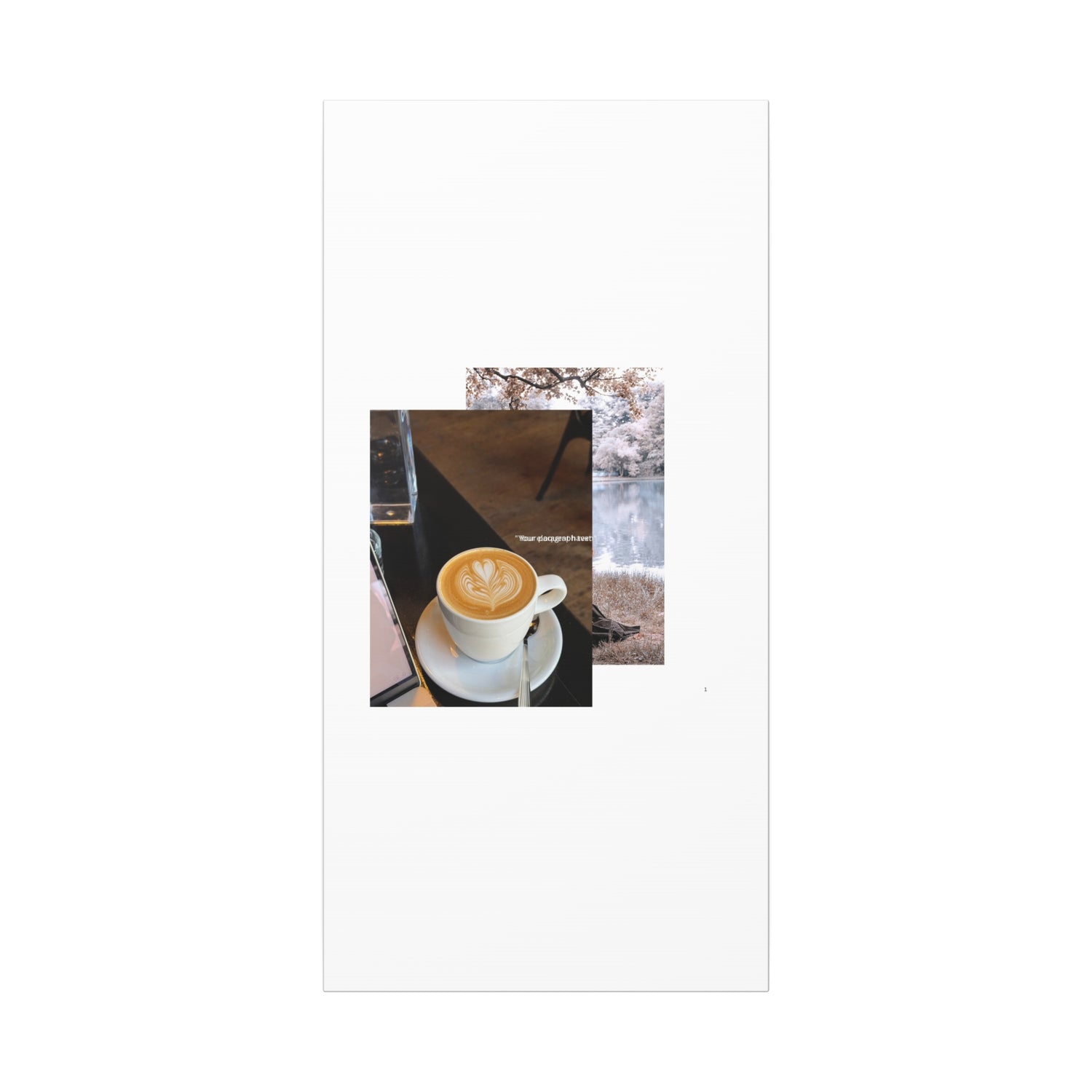 Latte &amp; Landscape Matte Canvas Wall Art — Coffee Shop Photo Collage
