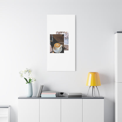 Latte &amp; Landscape Matte Canvas Wall Art — Coffee Shop Photo Collage