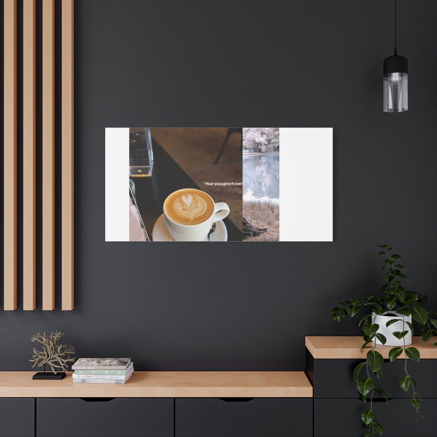 Latte &amp; Landscape Matte Canvas Wall Art — Coffee Shop Photo Collage