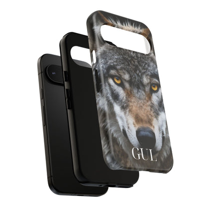 Wolf Eyes Phone Case — Fierce Wildlife iPhone Protective Case with ‘GUL’ Text