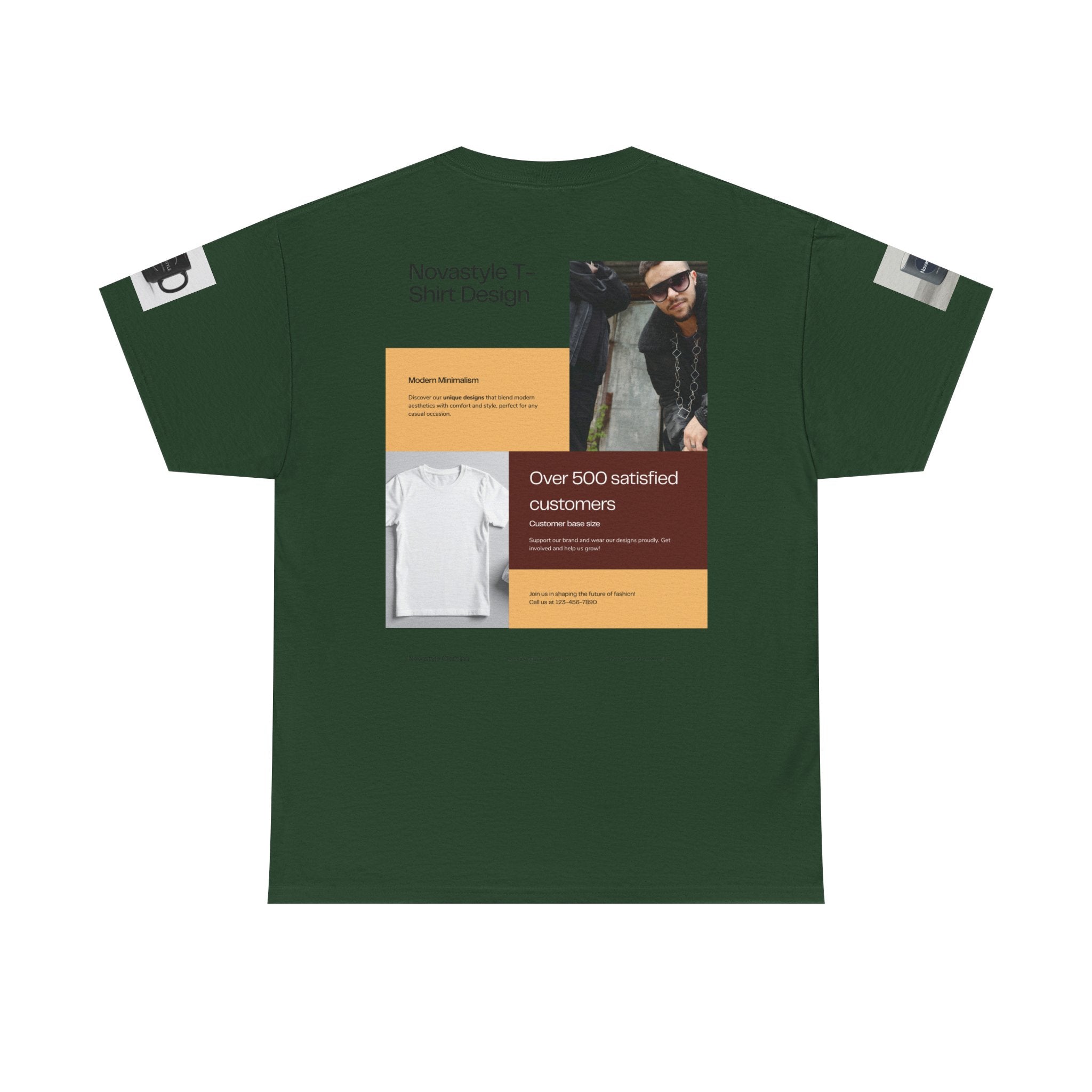 Graphic Tee — Novastyle Minimal Logo &amp; Poster Print T-Shirt