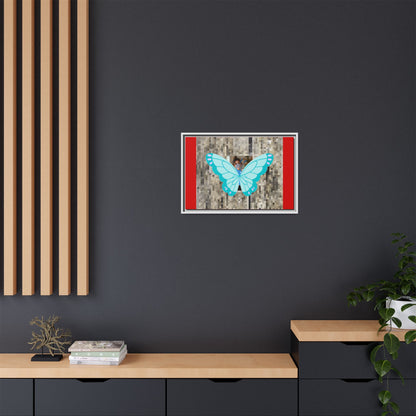 Blue Butterfly Framed Canvas Art – Matte Multi‑Color Wall Print