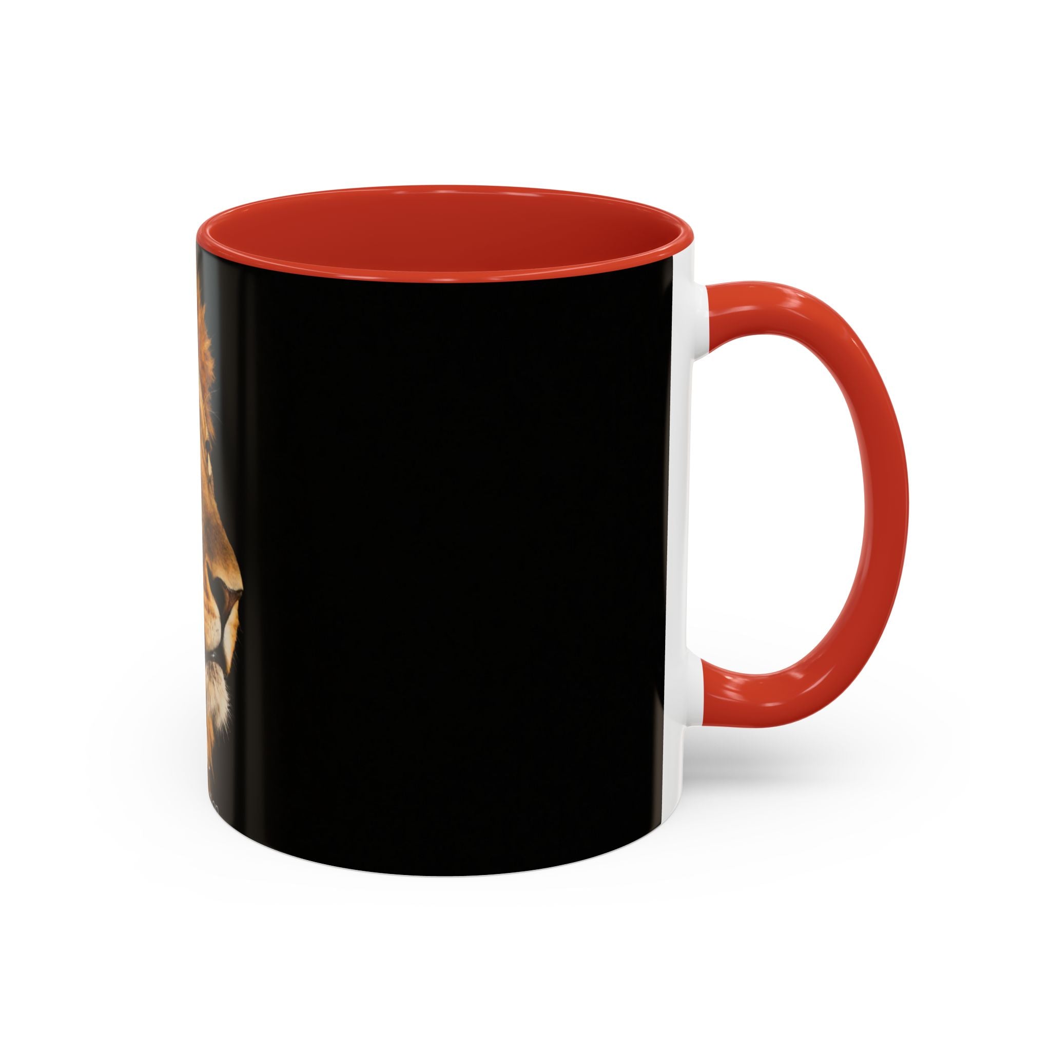 Majestic Lion Accent Coffee Mug — Bold Wildlife Portrait Tea Cup (11/15oz)
