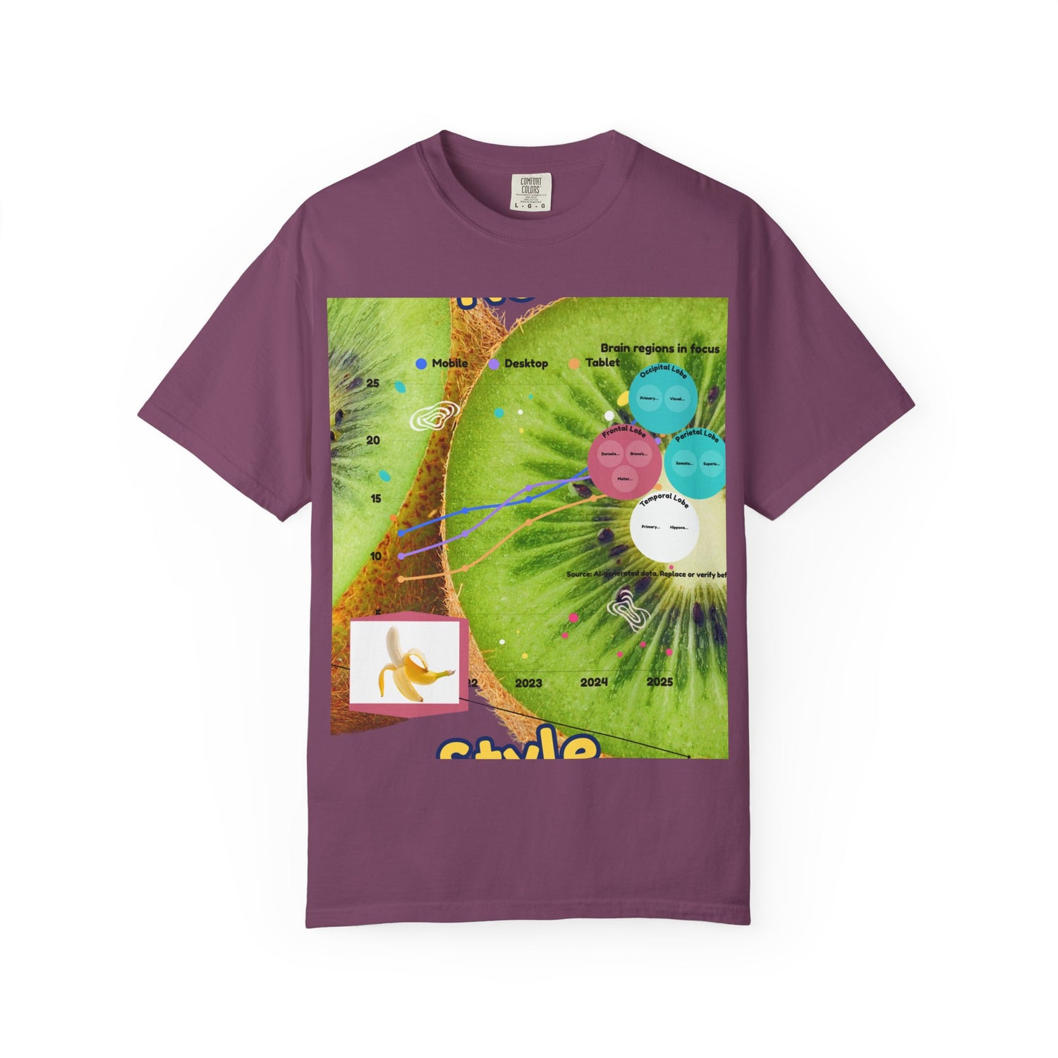 Kiwi Collage Graphic T‑Shirt — Nova Style Floral Art Tee