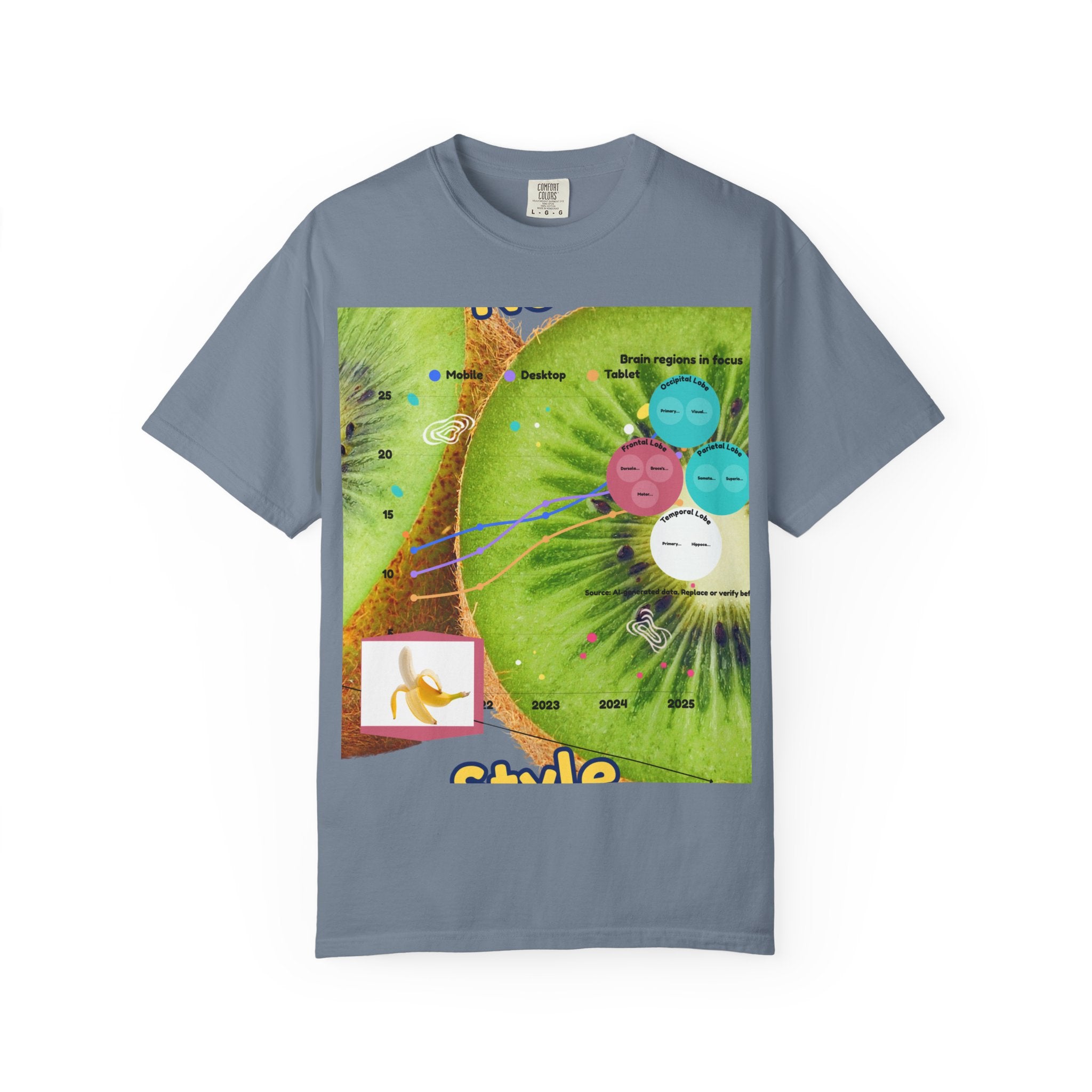 Kiwi Collage Graphic T‑Shirt — Nova Style Floral Art Tee