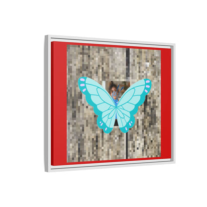 Blue Butterfly Framed Canvas Art – Matte Multi‑Color Wall Print