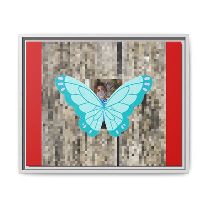 Blue Butterfly Framed Canvas Art – Matte Multi‑Color Wall Print