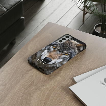 Wolf Eyes Phone Case — Fierce Wildlife iPhone Protective Case with ‘GUL’ Text