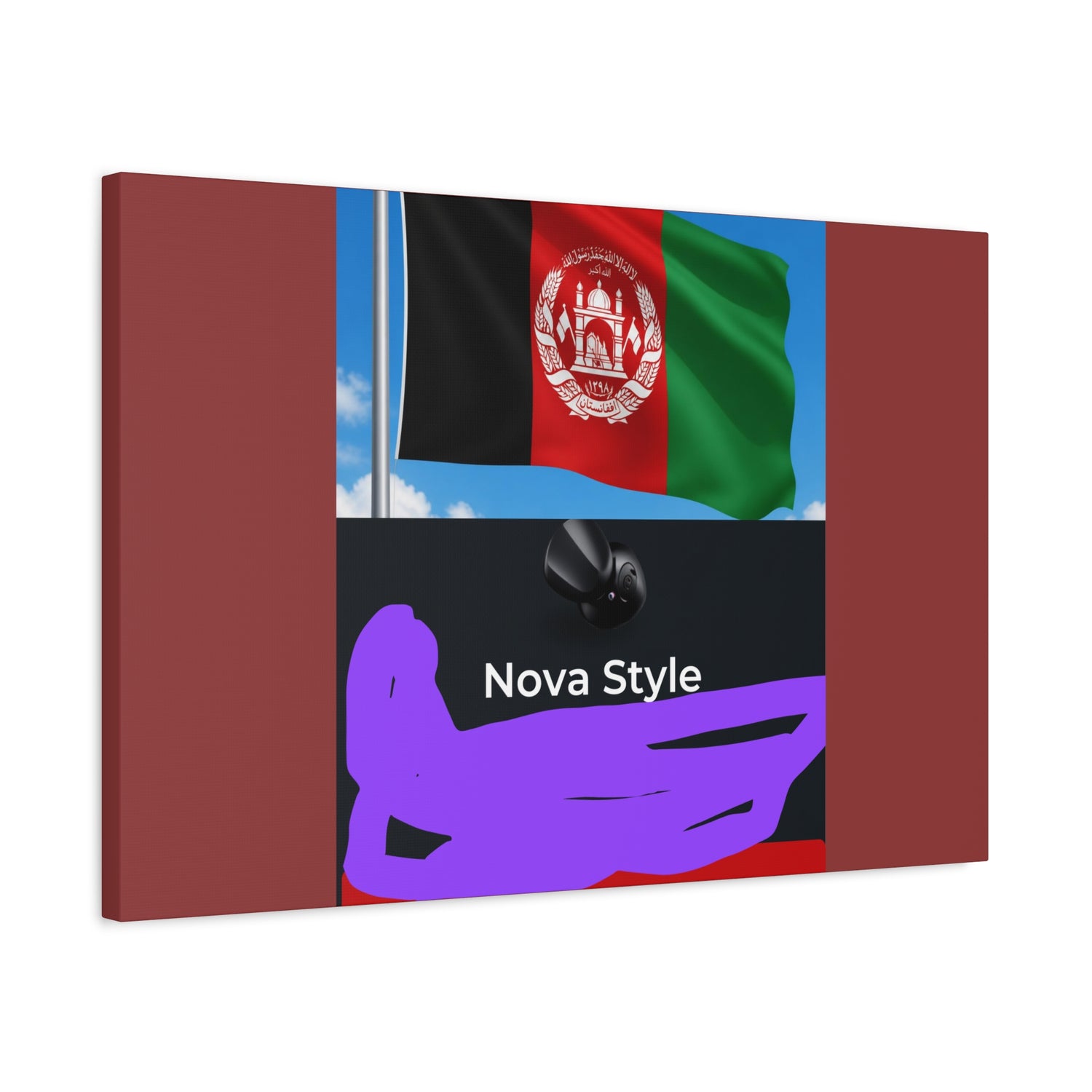 Afghan Flag Matte Canvas Print — Stretched 1.25" Wall Art