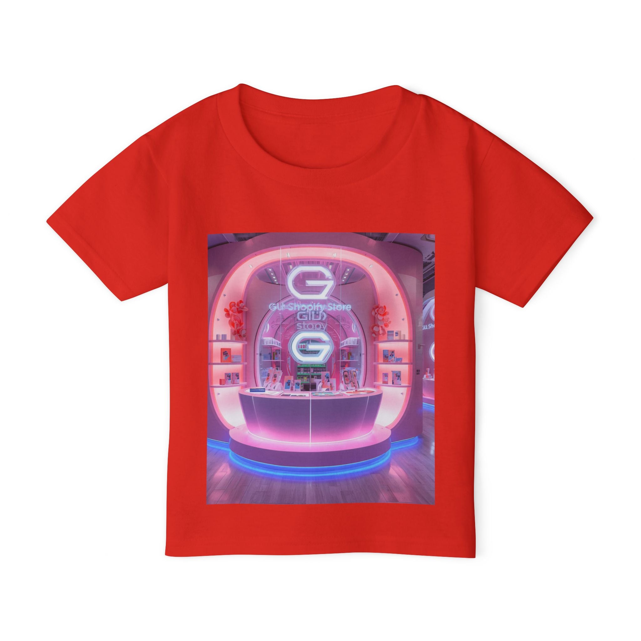 Toddler T-Shirt — Colorful Neon Shop &amp; Rainbow Shopping Bag Graphic