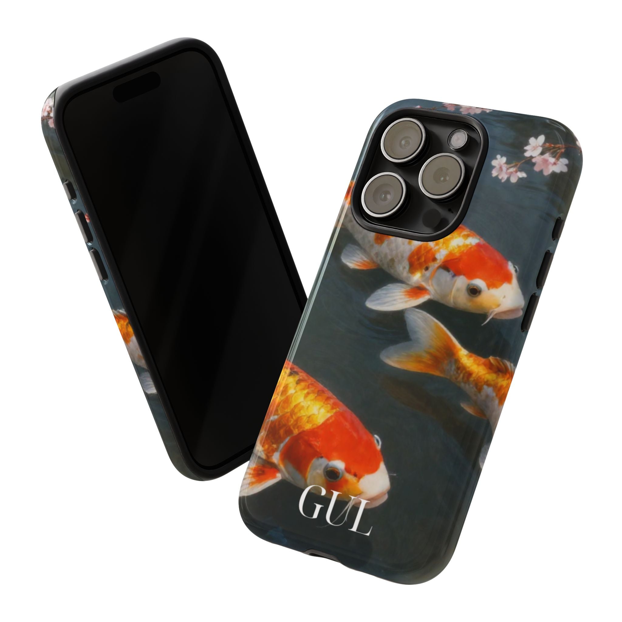 Koi Fish Tough Phone Case — Floral Pond Design