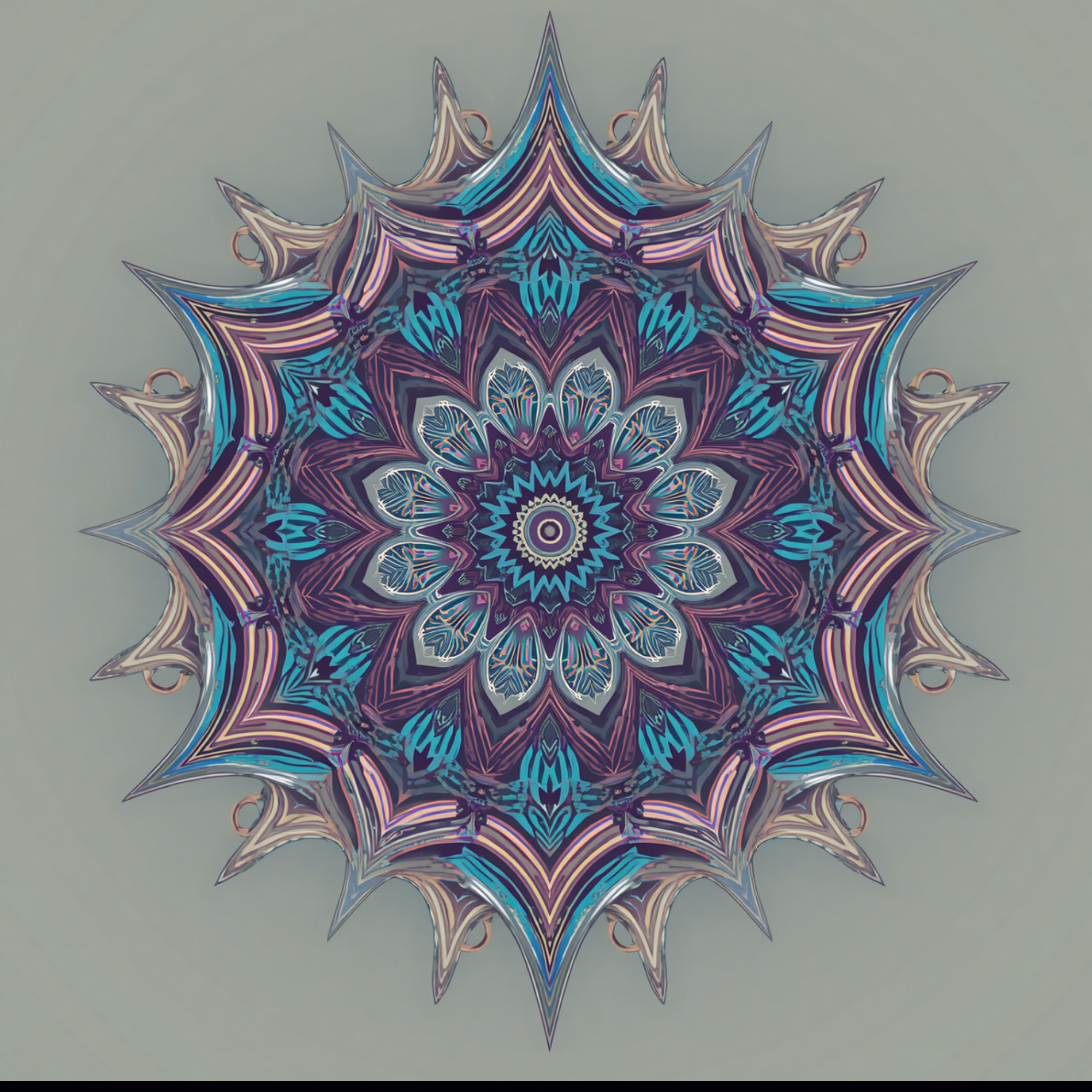 Phone Case — Blue Purple Mandala Magnetic Impact-Resistant Case