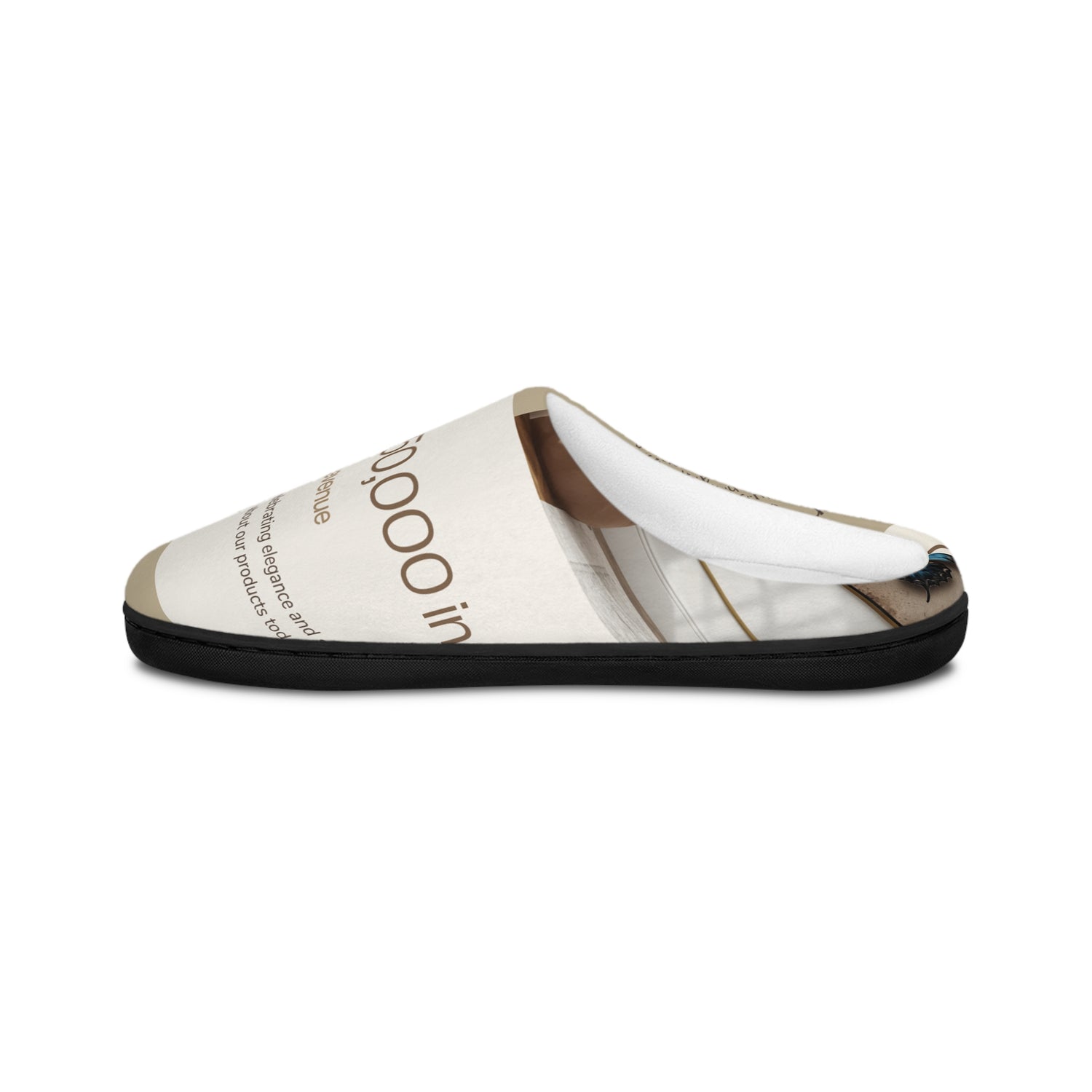 Cozy Beige Home Slippers for Men — Neutral Lifestyle Print
