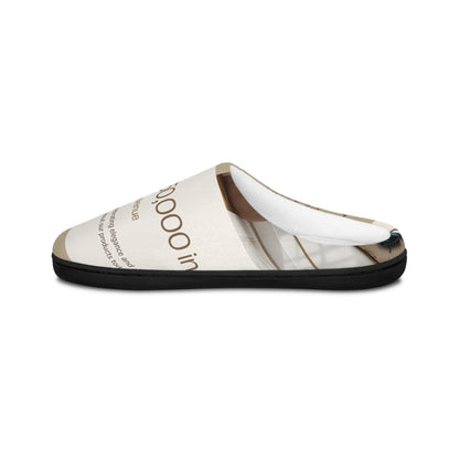 Cozy Beige Home Slippers for Men — Neutral Lifestyle Print