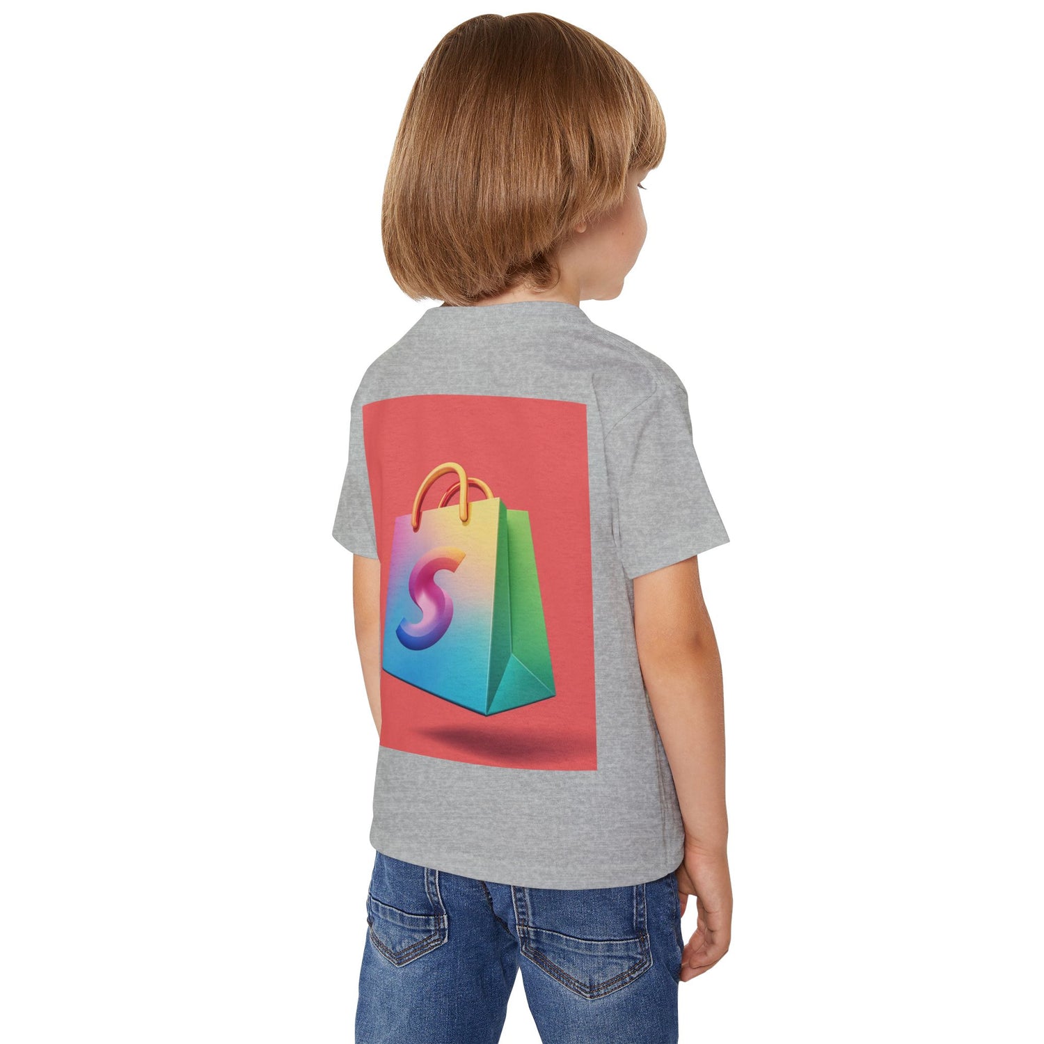 Toddler T-Shirt — Colorful Neon Shop &amp; Rainbow Shopping Bag Graphic