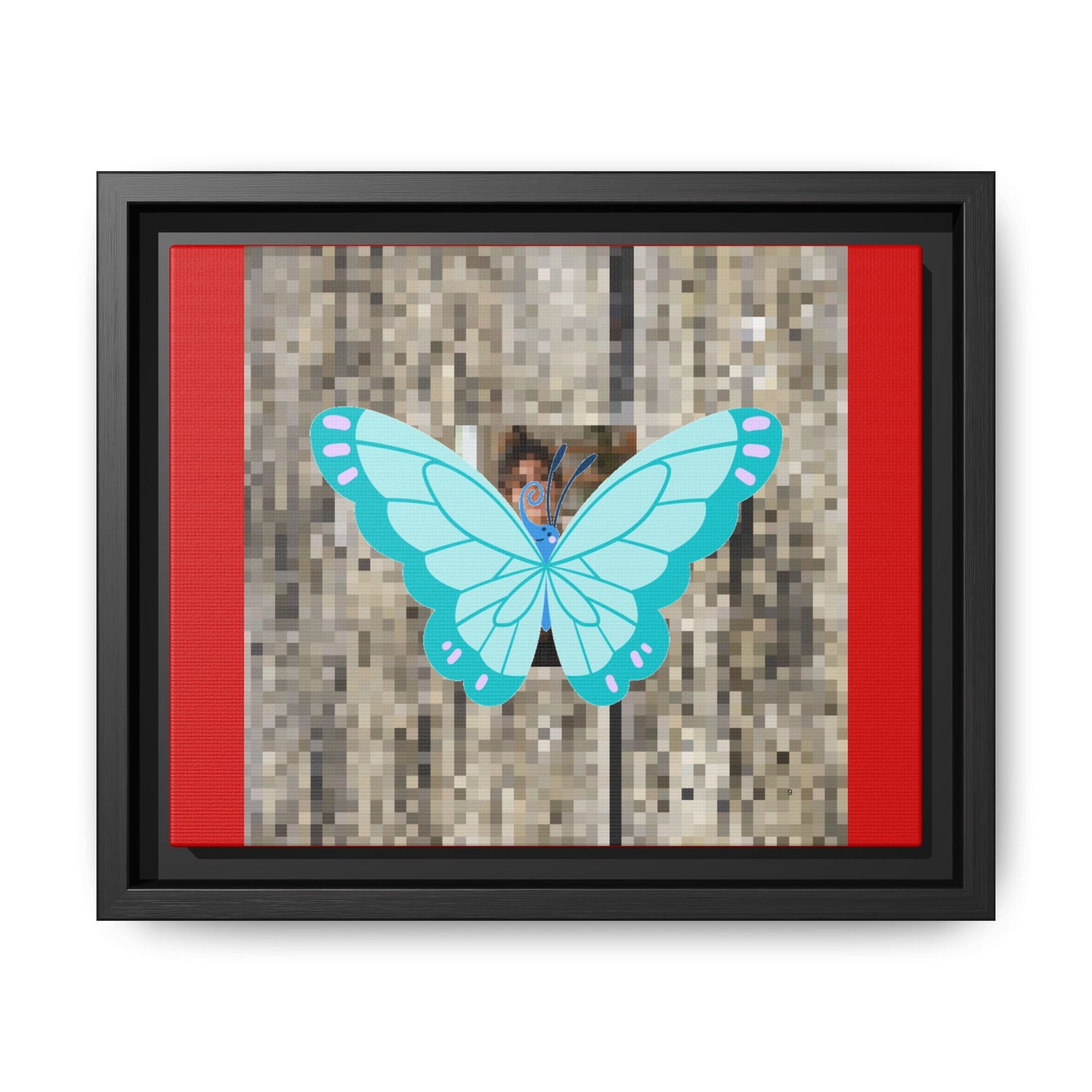 Blue Butterfly Framed Canvas Art – Matte Multi‑Color Wall Print