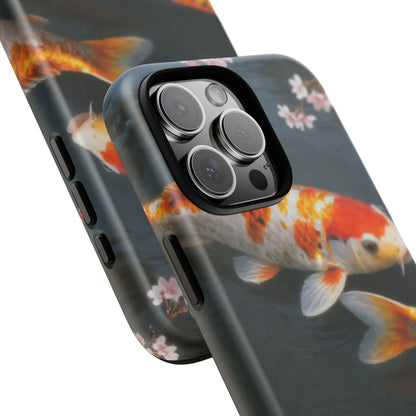 Koi Fish Tough Phone Case — Floral Pond Design
