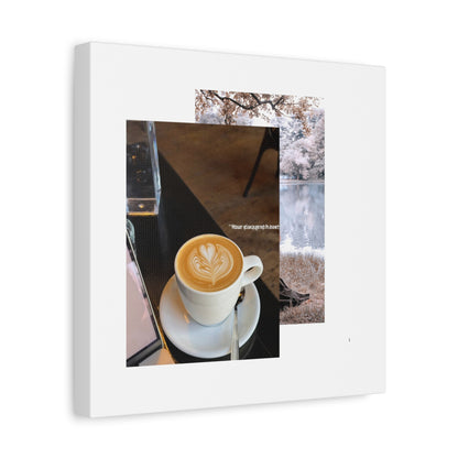 Latte &amp; Landscape Matte Canvas Wall Art — Coffee Shop Photo Collage
