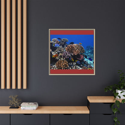 Framed Coral Reef Matte Canvas Wall Art — Tropical Ocean Photography Print
