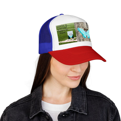 Butterfly Memorial Trucker Hat — In Loving Memory Grave Marker Cap