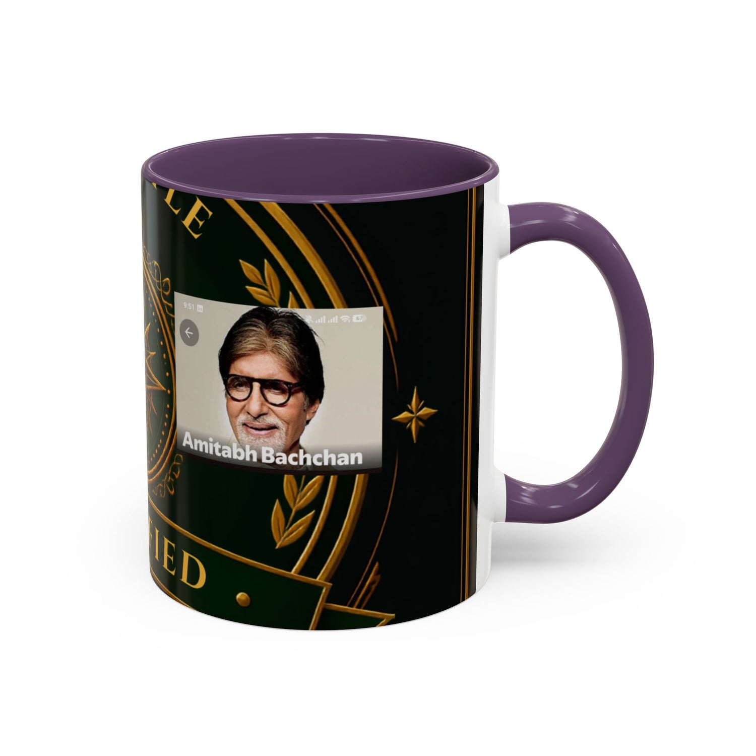 Certified Collector Accent Coffee Mug — Portrait Emblem Design (11/15 oz)