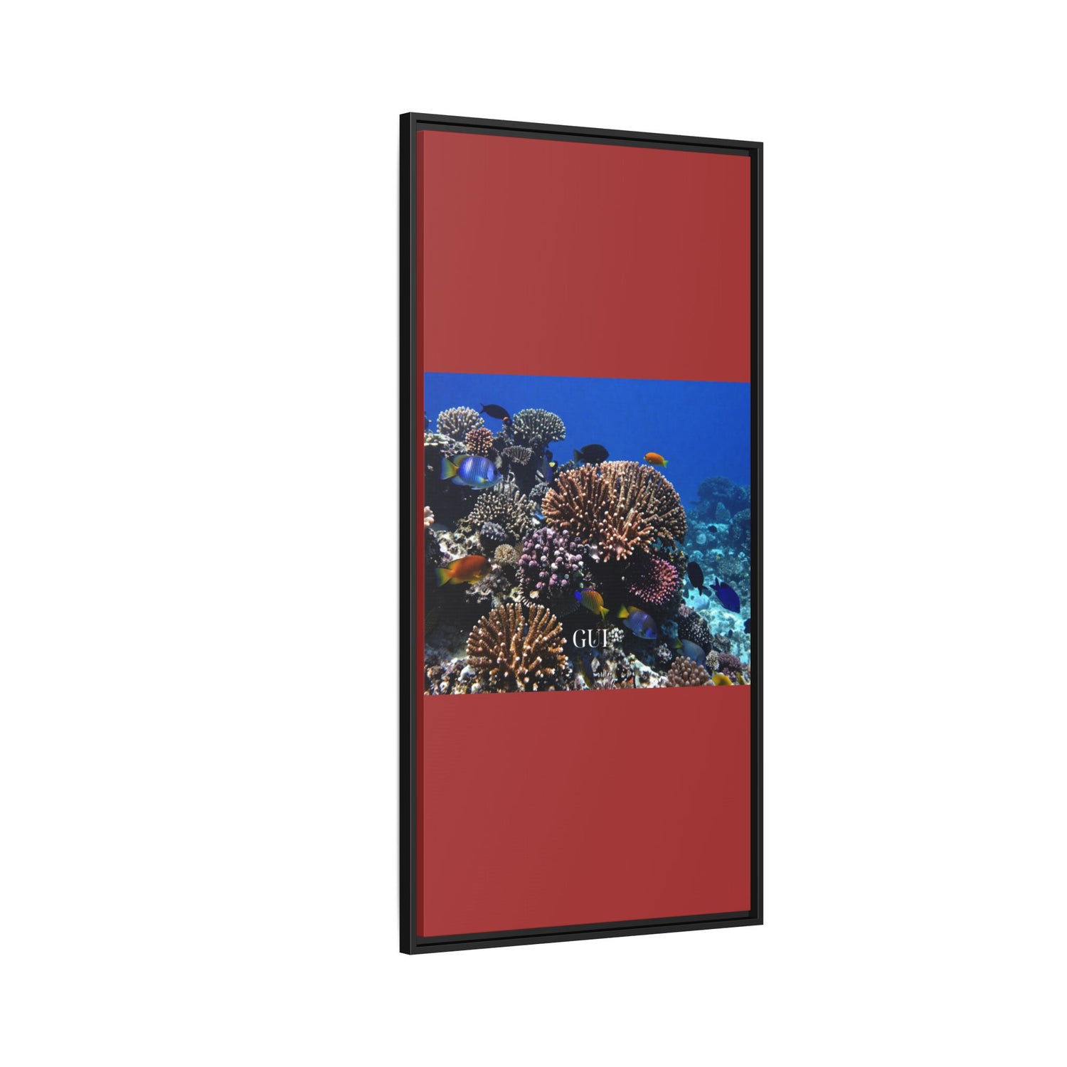 Framed Coral Reef Matte Canvas Wall Art — Tropical Ocean Photography Print