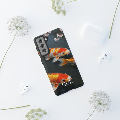 Koi Fish Tough Phone Case — Floral Pond Design