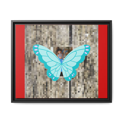 Blue Butterfly Framed Canvas Art – Matte Multi‑Color Wall Print