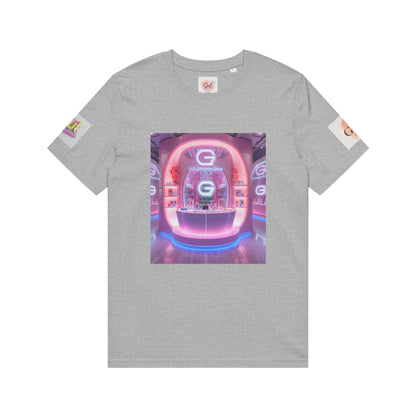 Neon Shop Icon T-Shirt — Colorful Gradient Shopping Bag Design