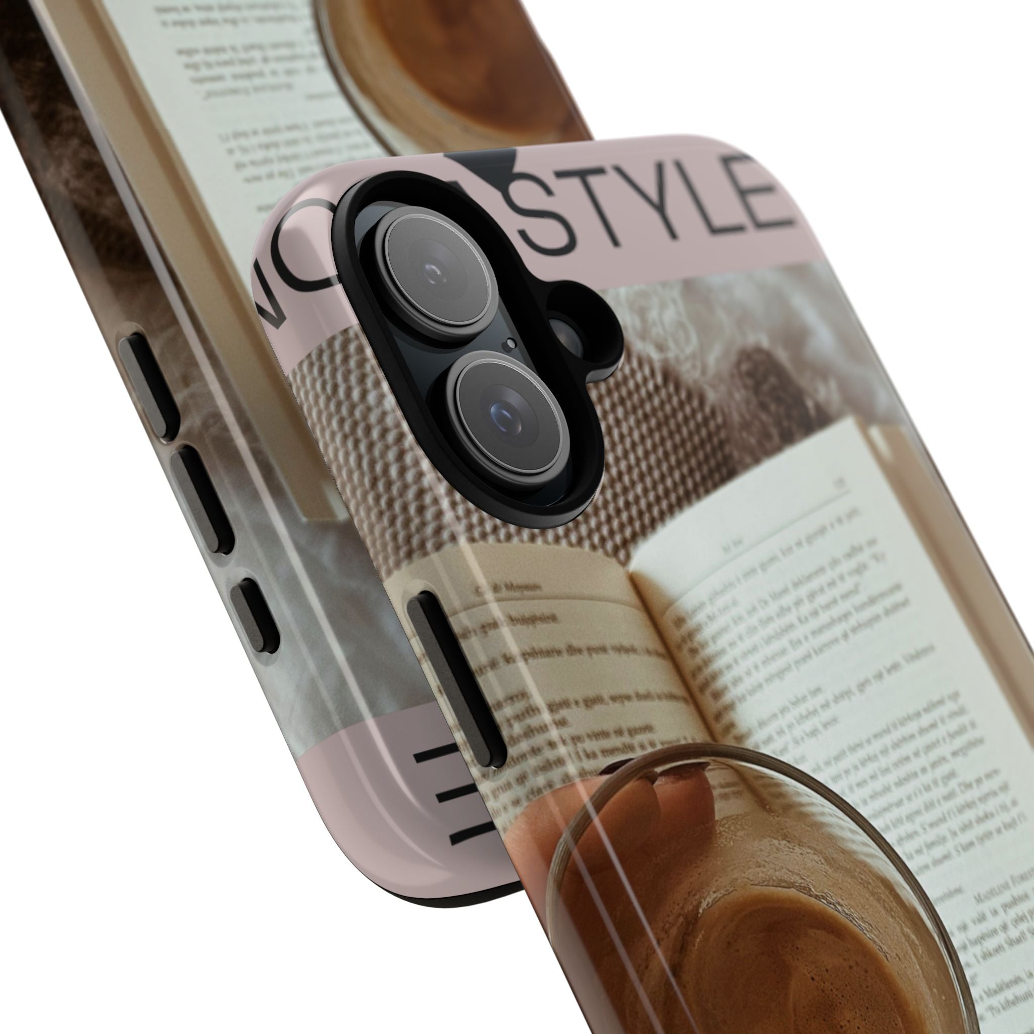 Cozy Reading Phone Case — Coffee &amp; Book Protective Cover