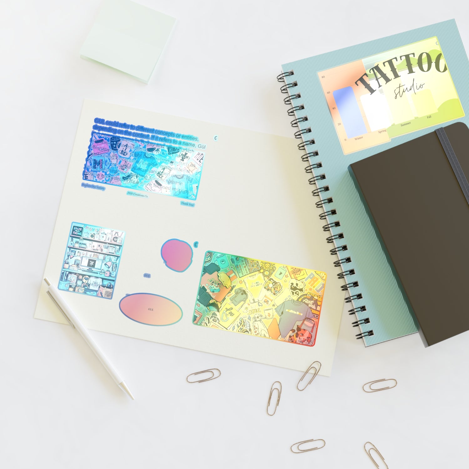 Colorful Sticker Sheets — Retro Tattoo &amp; Pop Art Icons