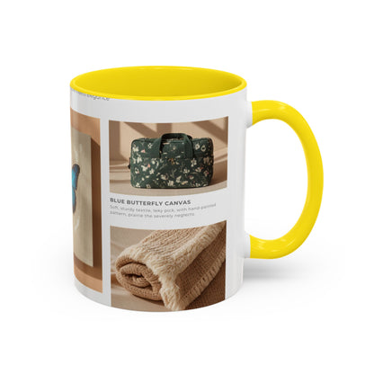 Butterfly Accent Coffee Mug — Blue Butterfly Collage 11/15oz