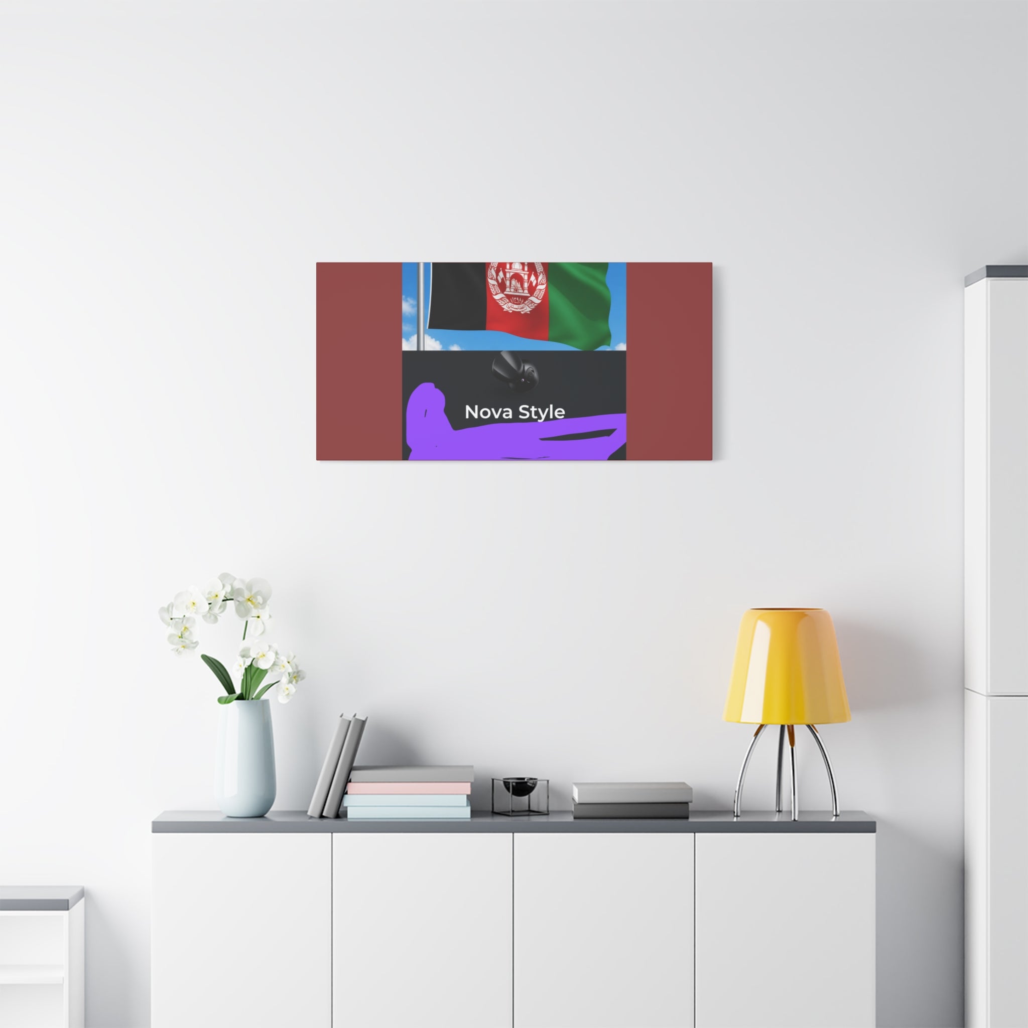 Afghan Flag Matte Canvas Print — Stretched 1.25" Wall Art