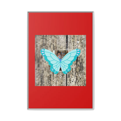 Blue Butterfly Framed Canvas Art – Matte Multi‑Color Wall Print
