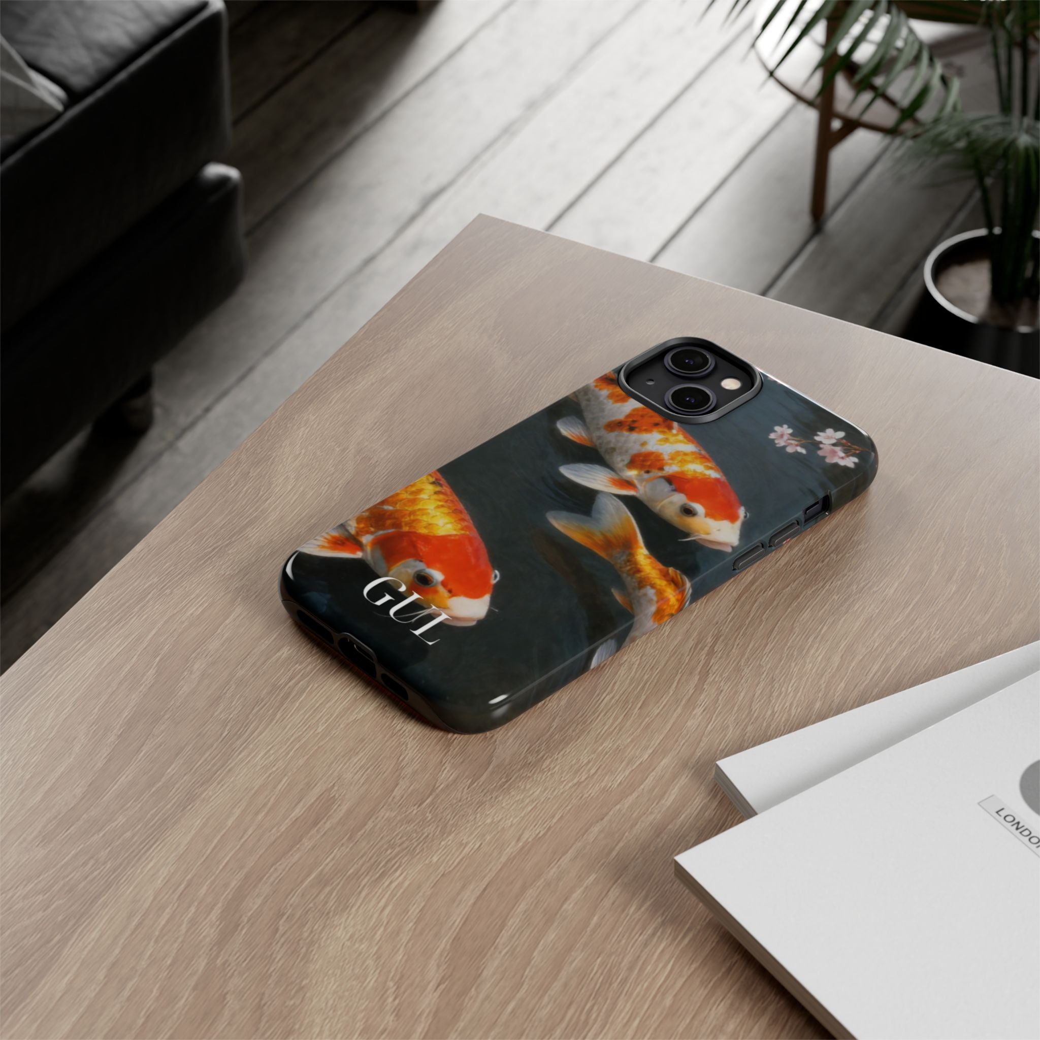 Koi Fish Tough Phone Case — Floral Pond Design