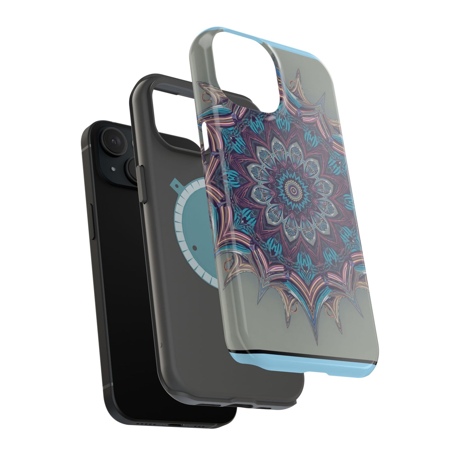 Phone Case — Blue Purple Mandala Magnetic Impact-Resistant Case