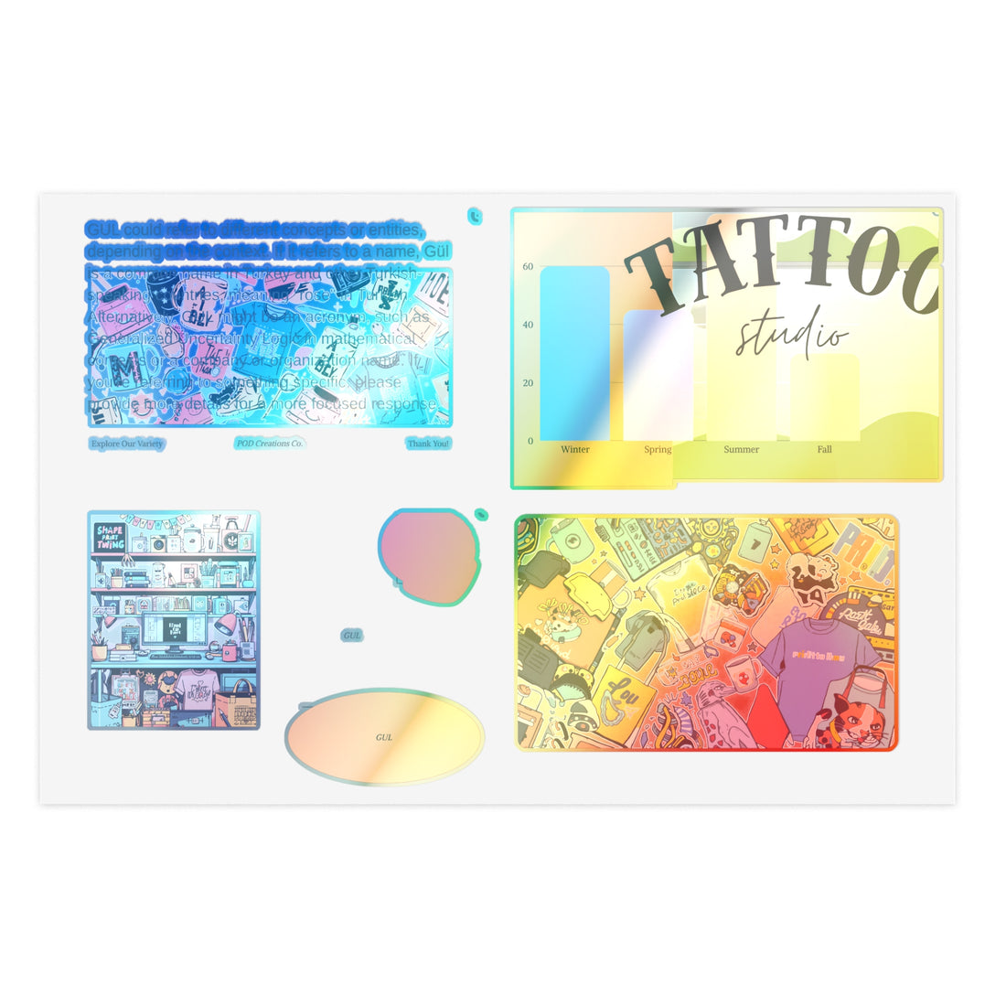 Colorful Sticker Sheets — Retro Tattoo &amp; Pop Art Icons