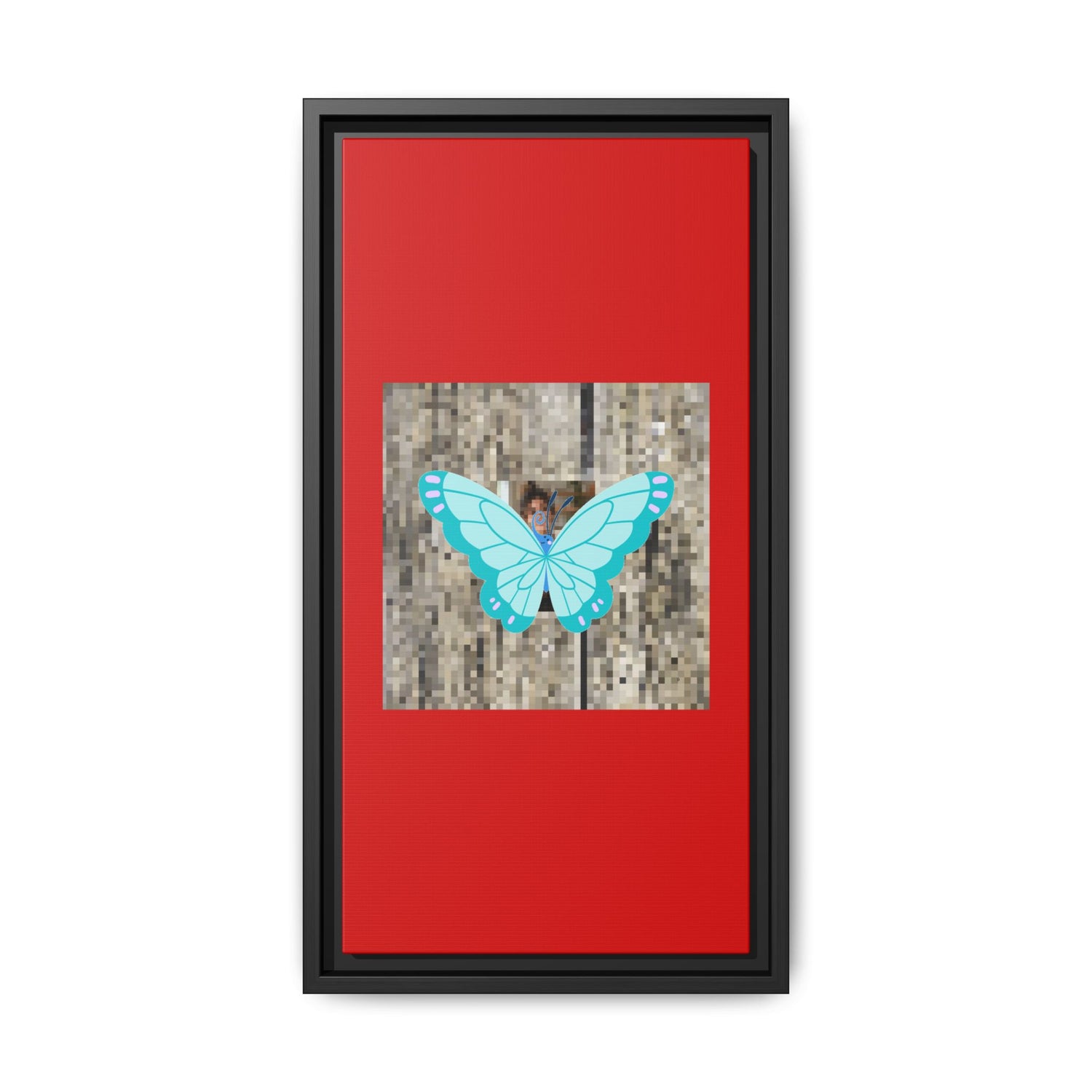 Blue Butterfly Framed Canvas Art – Matte Multi‑Color Wall Print
