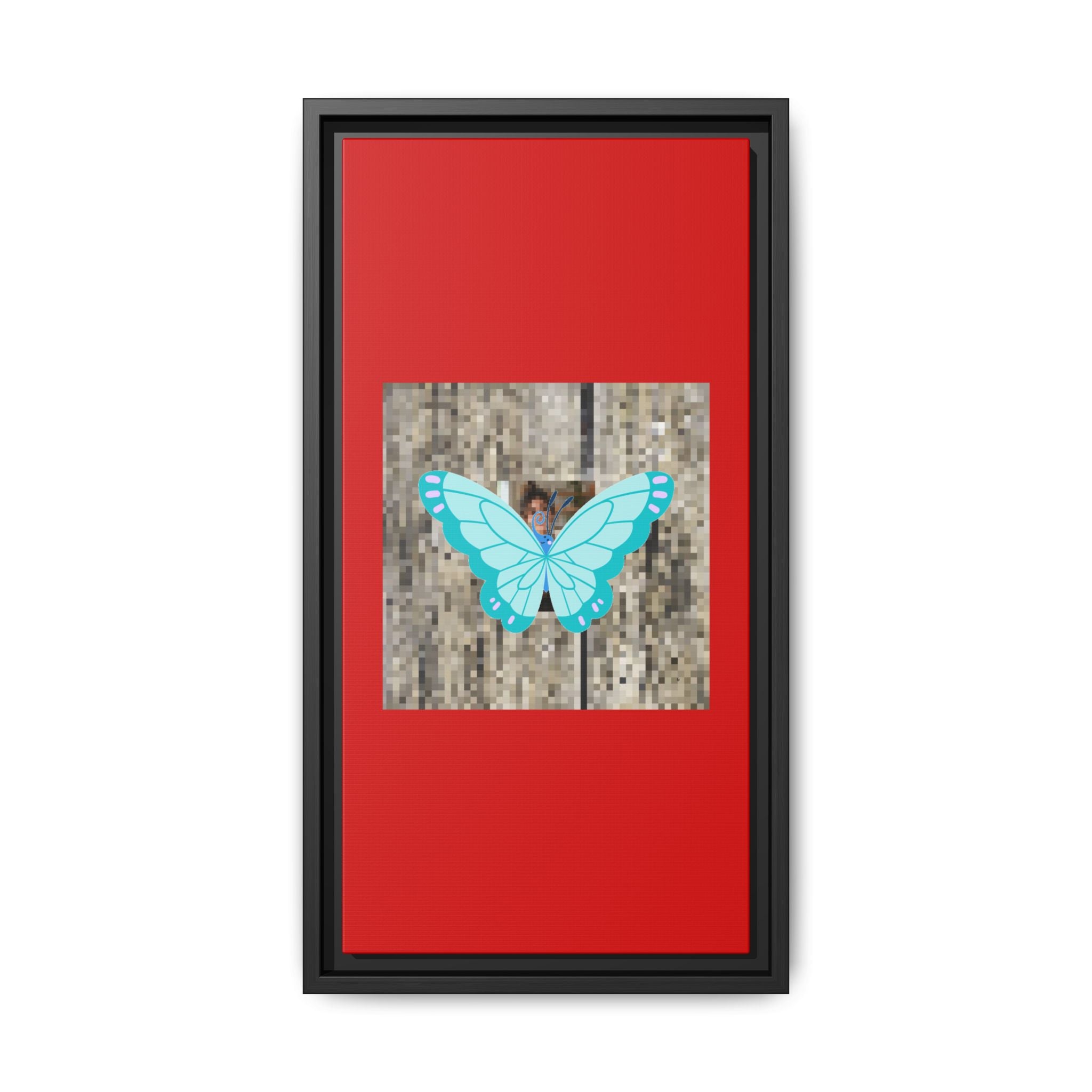 Blue Butterfly Framed Canvas Art – Matte Multi‑Color Wall Print