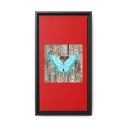 Blue Butterfly Framed Canvas Art – Matte Multi‑Color Wall Print