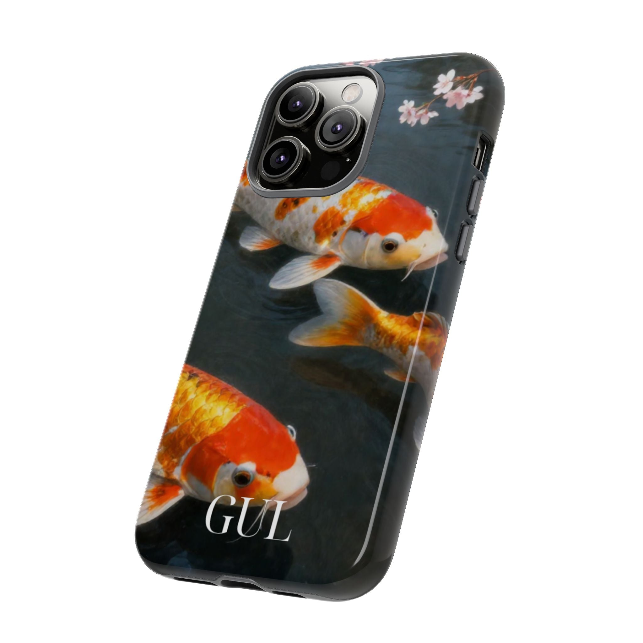 Koi Fish Tough Phone Case — Floral Pond Design
